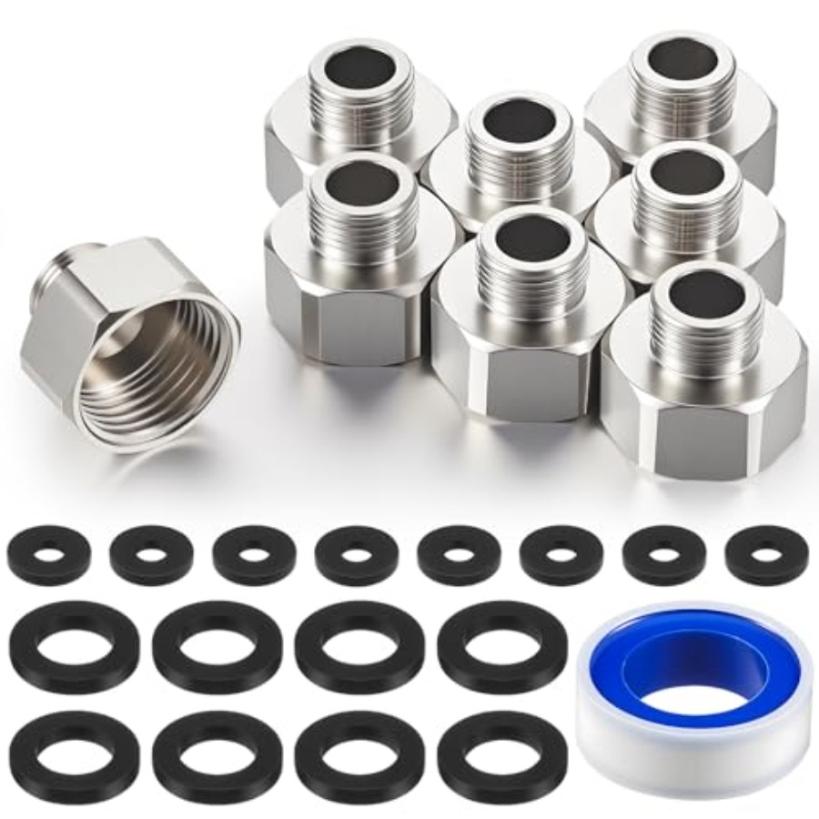 8 Pcs Brass Water Line Adapter - Compression Fitting Brass review and price
