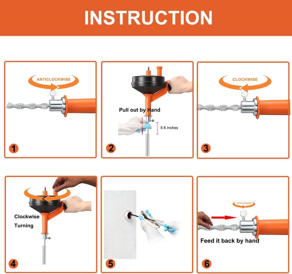 Drain Auger Clog Remover with  - Drain Snake Flexible review and price